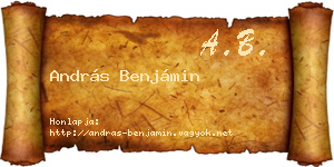 András Benjámin névjegykártya