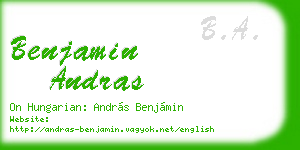 benjamin andras business card